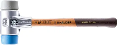 Image de Marteau à frapper Simplex en aluminium, 60 mm, TPE souple/moyen, Halder | 4030618302711