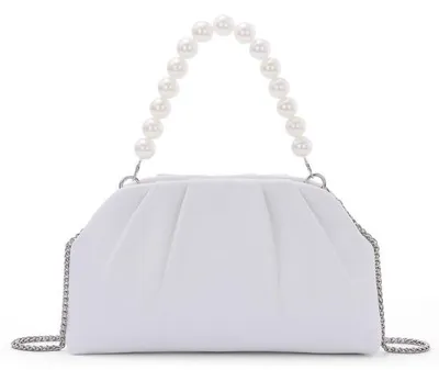 Productafbeelding van PU Leren Clutch Tas - Schoudertas met Verstelbare Strap - Wit