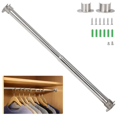 Image de Solidchoice - Penderie extensible en acier inoxydable, 69-120 cm
