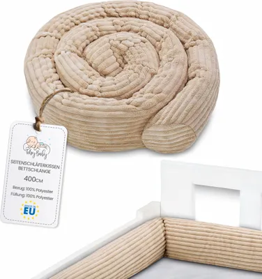 Obrázok produktu pre Vankúš na bočné spanie Vankúš na telo 400 cm bavlna - dlhý vankúš Vankúš na spanie Vankúš na krk Béžová