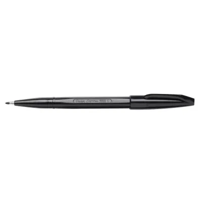 Zdjęcie produktu dla Pentel Sign Pen, Czarny, Drobny, Czarny, Atrament na bazie wody, 2 mm, 12 szt.