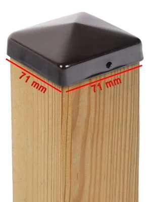 Fußkappen Pyramide Stahl schwarz 71x71 mm, 25 Stück
