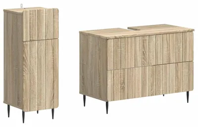 Image de vidaXL Ensemble de deux meubles de salle de bain ZWOLLE, en chêne Sonoma
