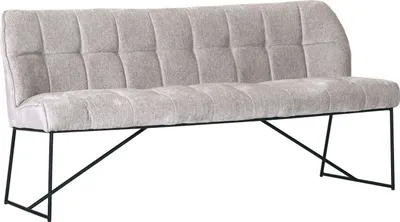 Produktbild von Sitzbank - 190 x 67 cm - Beige - Schwarz - Stoffbezug - Metallgestell - mit Rückenlehne