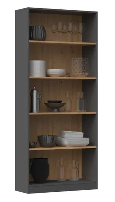 Immagine prodotto di Libreria stretta RAUNO - 80 cm, rovere artisan / antracite