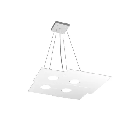 Zdjęcie produktu dla Lampa wisząca nowoczesna metalowa płyta biała 4 światła Gx53