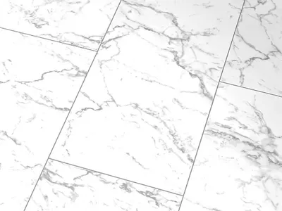 A close-up, overhead view of several marble-patterned floor tiles.