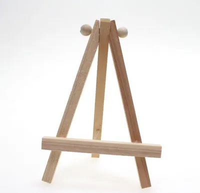 Produktbild von 6 Tischkartenhalter Holz mini Staffelei 15 x10cm Kartenhalter Tischstaffelei, Farbe:natur