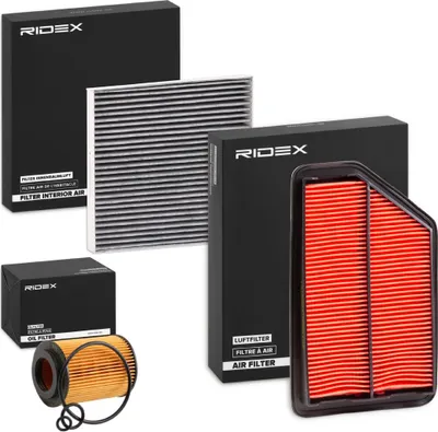 Produktbild von RIDEX Filterset Inspektionspaket Filtersatz für HONDA CIVIC VIII Hatchback (FN, FK)