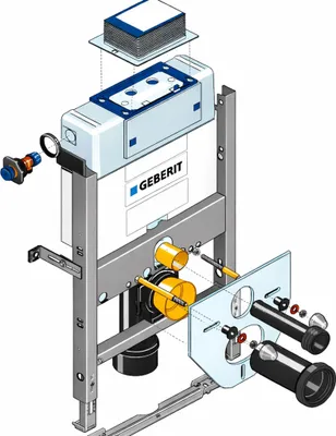 Produktbild von Geberit Huter Montageelement WWC Omega H82 für Massiv-und Trockenbau, Bet. v. oben, 1 Stk.