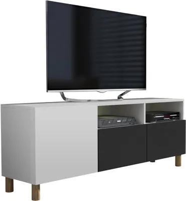 Zdjęcie produktu dla szafka rtv komoda tv pod telewizor 150cm biały mat czarny mat nóżki dąb