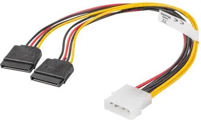 Produktbild von Lanberg CA-HDSA-11CU-0030, 0,3 m, Molex (4-pin), SATA 15-Pin, Mnnlich, Mnnlich, Gerade