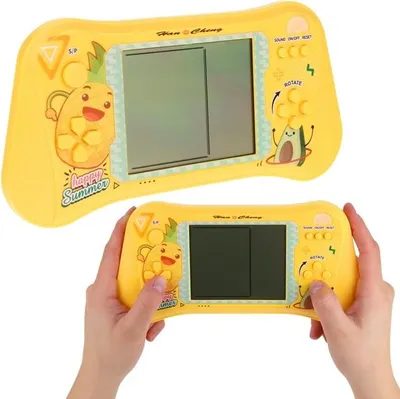 Obrázok produktu pre Elektronická arkádová hračka pre deti – konzola Tetris so zvukom – žltá