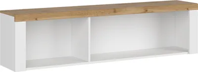 Obrázek produktu pro Konsimo Závěsný regál se zásuvkou a policemi "DAMINO", bílý, laminovaná nábytková deska, moderní, 156x40x32 cm