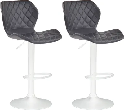 Produktbild von 2er Set Barhocker HLO-CP14 Kunstleder weiß  schwarz