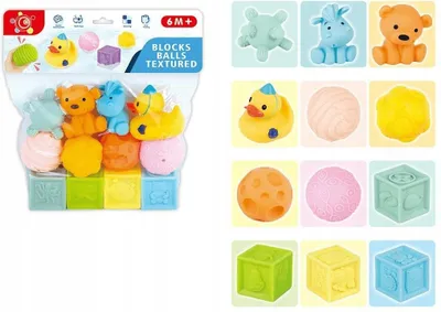 Zdjęcie produktu dla Miękkie klocki sensoryczne dla dzieci MIX