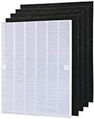 Obrázok produktu pre Súprava filtrov do čističky vzduchu 5 ks, 4 aktívne uhlíkové predfiltre, 1 HEPA filter, pre alergie