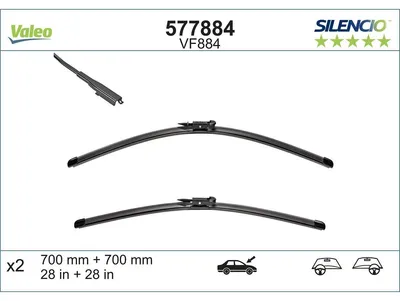 Produktbild von VALEO SILENCIO Scheibenwischer Wischblatt Vorne für FORD Kuga Mk2 (DM2) Rahmenlos
