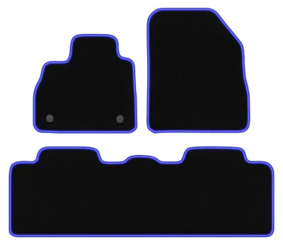 Produktbild von Velours-Fußmatten für Renault Espace V 2015- (Minivan) – 4-tlg, Schwarz/Blau, passgenau – Wielganizator CARLUX