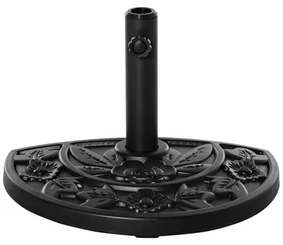 Produktbild von Sonnenschirmständer,halbrund,9kg,Blumendesign,HDPE/Zement,fürSchirmmastenØ35/38/48mm