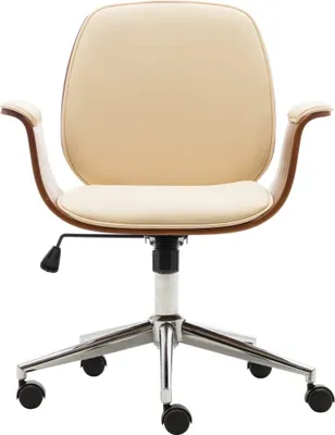 Obrázek produktu pro vidaXL Kancelářská židle Cream Bent Wood a Imitace kůže
