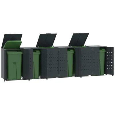 Image de Abri pour poubelles 6 tonnes anthracite 414x79x117 cm acier