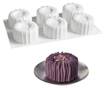 Immagine prodotto di Stampo in silicone per torte e cioccolatini, con 6 cavità, resistente al calore