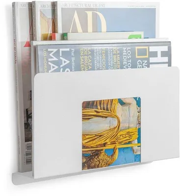 Produktbild von Wandzeitschriftentasche im A4-Format, Schreibtischorganizer, Ablageordner für Küche und Büro, weiß, multifunktional und platzsparend, 1 Stück