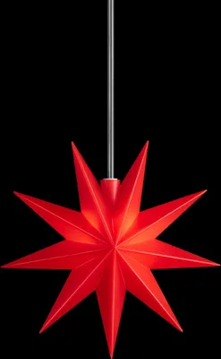Obrázek produktu pro Sterntaler dekorativní hvězda | Vánoční hvězda z plastu | 9cípá hvězda | s časovačem | 11,5 cm | uvnitř | LED | baterie, barva:červená