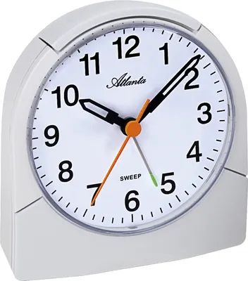Produktbild von Atlanta 1997/0 Wecker Quarz analog weiß leise ohne Ticken mit Licht