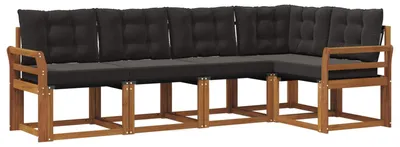 Produktbild von vidaXL Outdoor-Sofagarnitur 5 stk. Natürlich und Schwarz