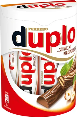 A package of Ferrero Duplo chocolate bars.