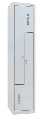 Zdjęcie produktu dla Szafa szatniowa na 2 komory, 1 kolumna Typu "L", Ubraniowa, BHP, Pojemna, Szerokość sekcji 40cm, W180xS40xG50 cm, Szara| UHL-MASH SOM-Z-400/1-2