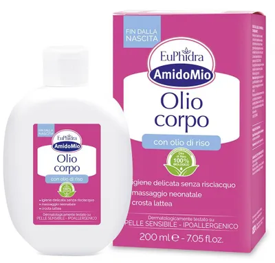 Image de Euphidra – AmidoMio, huile corporelle hydratante et douce, idéale pour les bébés et