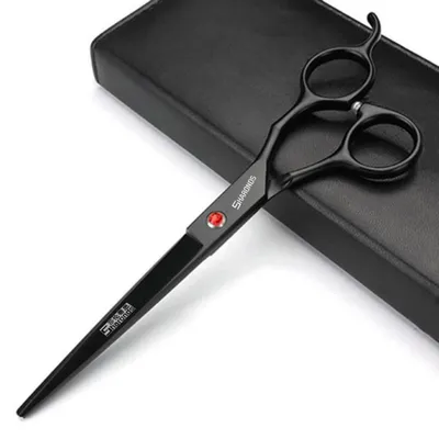 Immagine prodotto di Forbice per capelli da 7 pollici, nera, in acciaio inossidabile 440C, per taglio e sfoltimento