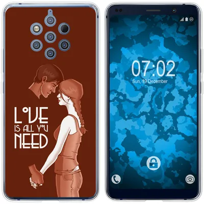 Produktbild von PhoneNatic Case kompatibel mit  Nokia 9 PureView Silikon-Hülle in Love Beziehung M3