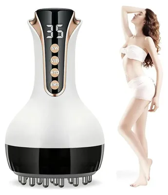 Produktbild von Lymphdrainage Massagegerät mit Wärme, Körpermassagegerät, Mikrostrom & Vibration, Anti-Cellulite Massager Körperformung für Bauch Beine Arme