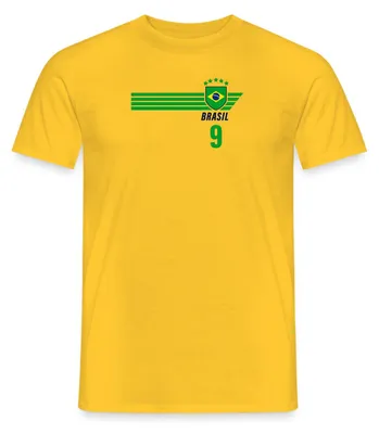 Produktbild von Spreadshirt Brasilien Fußball Fanlook Nummer 9 Männer T-Shirt, L, Gelb