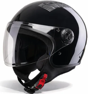 Produktbild von VINZ Como Jethelm mit Visier ECE 22.06  | Roller Helm Mopedhelm Für Motoroller & Vespa  | Herren & Damen | Motorradhelm in XS-XL | Erhältlich in 4 Farben - Schwarz | XL (61 - 62 cm)