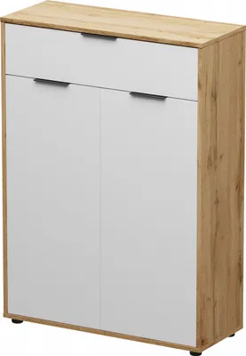 Produktbild von nabbi Zweitürige Kommode mit Schublade Neston CH-2D/1DR – Weiß / Wotan-Eiche