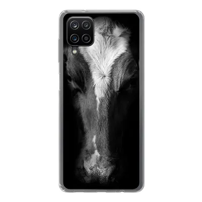 Produktbild von MuchoWow® Handyhülle Schutzhülle Hülle für Samsung Galaxy A12 Kuh - Tiere - Schwarz Silikon Softcase Handy Hülle - Bild