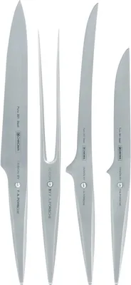 Produktbild von Chroma type 301 Messerset: Tranchiermesser P-05 + Bratengabel P-17 + flexibler Filetierer P-07 + Ausbeiner P-08