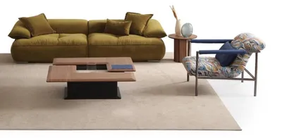 Produktbild von Moderne Wohnzimmer Möbel Stoffsofa Luxus Sessel Holz Couchtisch