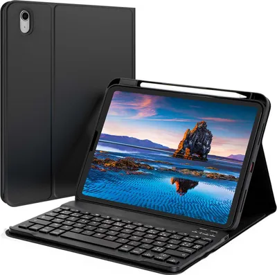 Productafbeelding van Accezz Bluetooth Keyboard Bookcase voor de Apple iPad 11 (2025) 11 inch A16 / iPad 10 (2022) 10.9 inch - AZERTY / FR - Zwart