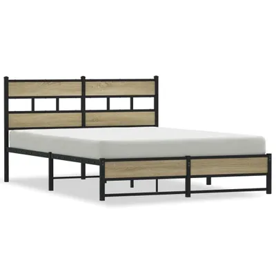 Produktbild von Metallbett ohne Matratze Sonoma-Eiche 140x200 cm