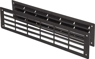 Produktbild von Schwarz pulverbeschichtete Türlüftung 1 Paar Lüftungsgitter 500x100mm Aluminium Badlüftung
