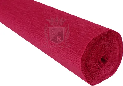 A roll of red crepe paper on a white background.