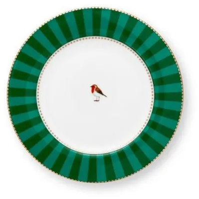 Produktbild von Pip Studio Dessertteller Love Birds Stripes Emerald Grün (17cm)
