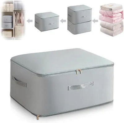 Produktbild von Kleiderrechner - Organizer für Bettwäsche und Kleidung - 54x42x30 cm - grau