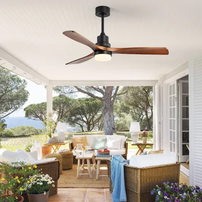Produktbild von Parrot Uncle 132 cm Deckenventilator mit LED Licht, 6-Stufen-Fernbedienung & energiesparendem DC-Motor, vor- & rücklaufend